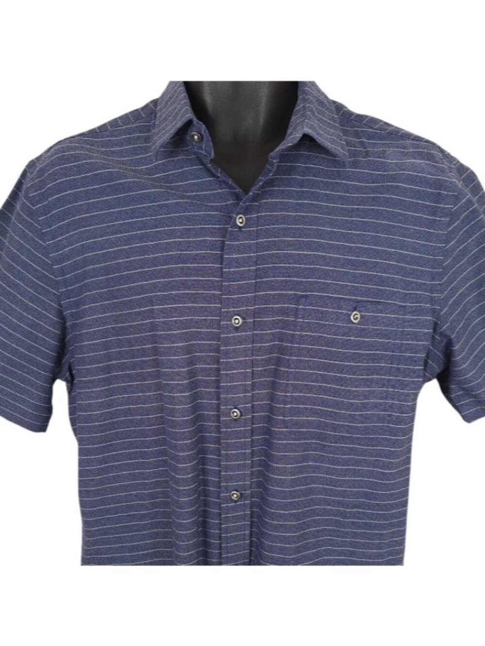 Striped Casual Shirt Mens Size Medium Blue Maker & Company